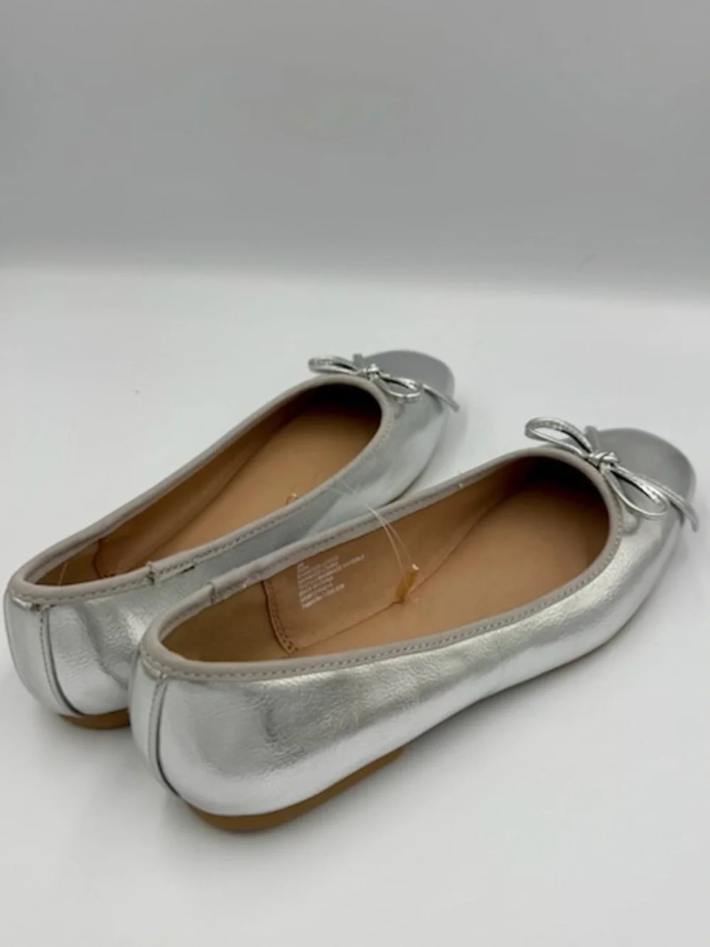 Madden NYC Silver Metallic Ballet Flats Zion Size 8 NEW